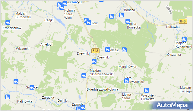 mapa Drewniki gmina Skierbieszów, Drewniki gmina Skierbieszów na mapie Targeo