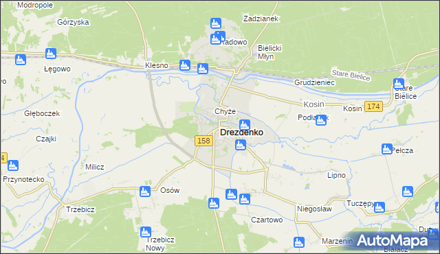 mapa Drezdenko, Drezdenko na mapie Targeo