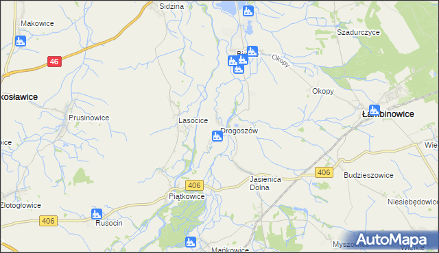 mapa Drogoszów, Drogoszów na mapie Targeo