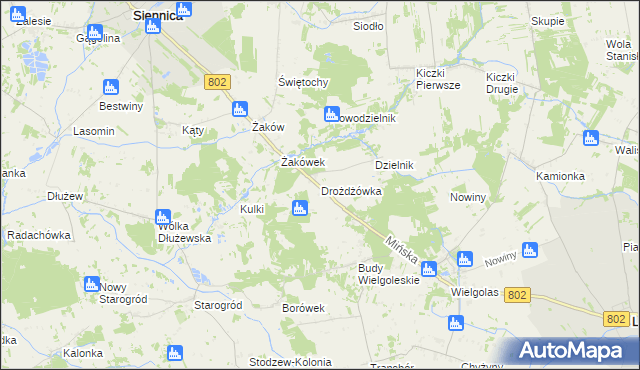 mapa Drożdżówka, Drożdżówka na mapie Targeo