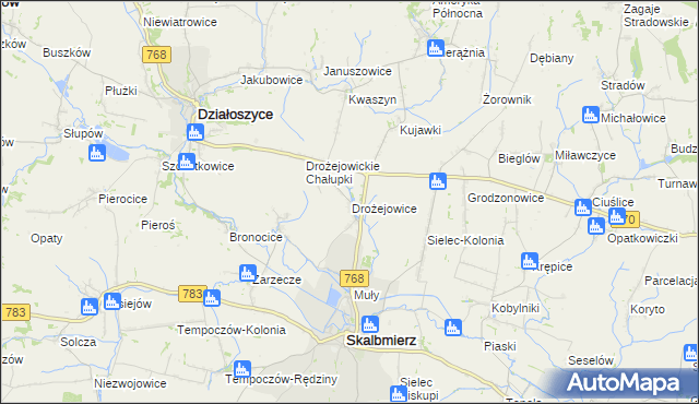 mapa Drożejowice, Drożejowice na mapie Targeo