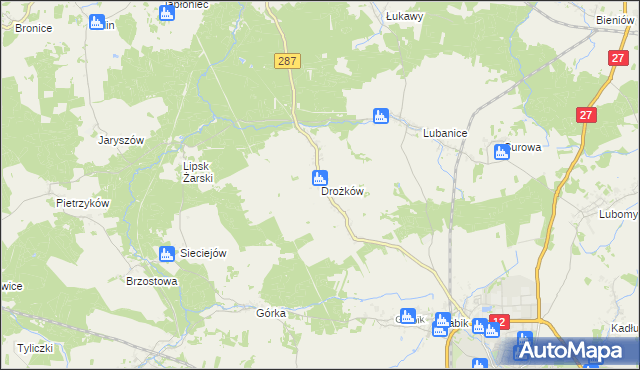 mapa Drożków, Drożków na mapie Targeo