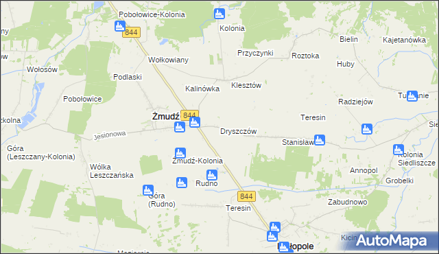 mapa Dryszczów, Dryszczów na mapie Targeo