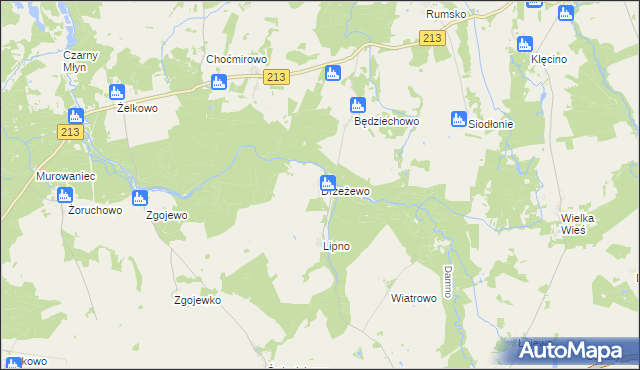 mapa Drzeżewo, Drzeżewo na mapie Targeo