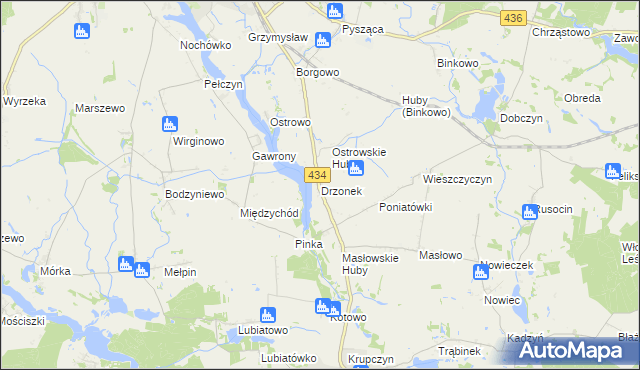 mapa Drzonek, Drzonek na mapie Targeo