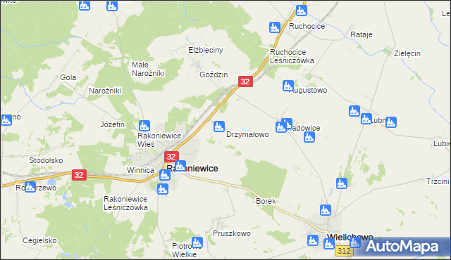 mapa Drzymałowo, Drzymałowo na mapie Targeo