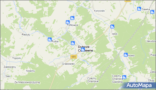 mapa Dubicze Cerkiewne, Dubicze Cerkiewne na mapie Targeo