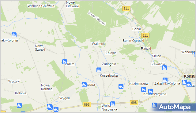 mapa Dubicze gmina Stara Kornica, Dubicze gmina Stara Kornica na mapie Targeo