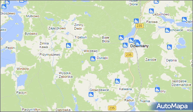 mapa Dunajki, Dunajki na mapie Targeo