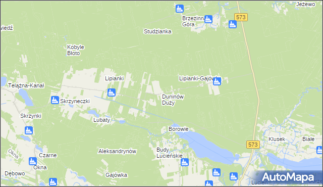 mapa Duninów Duży, Duninów Duży na mapie Targeo