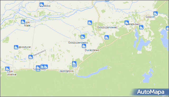 mapa Duraczewo, Duraczewo na mapie Targeo