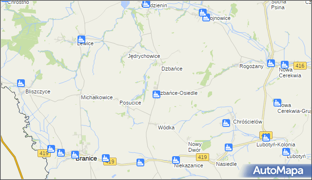 mapa Dzbańce-Osiedle, Dzbańce-Osiedle na mapie Targeo