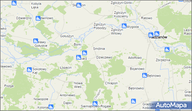 mapa Dzieczewo, Dzieczewo na mapie Targeo