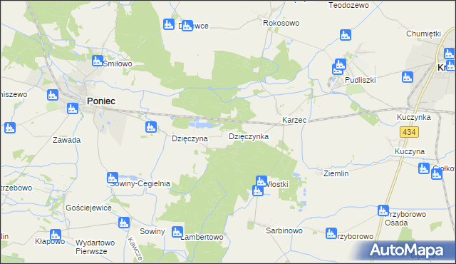 mapa Dzięczynka, Dzięczynka na mapie Targeo