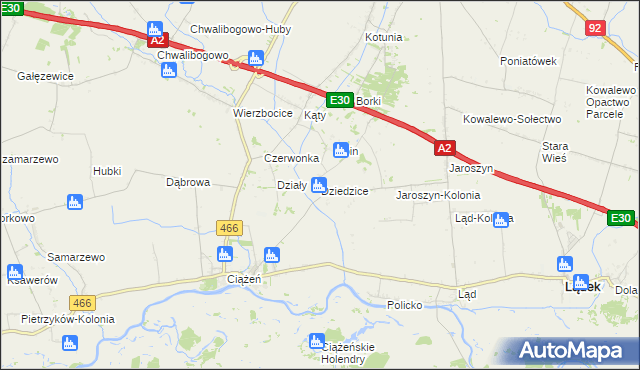 mapa Dziedzice gmina Lądek, Dziedzice gmina Lądek na mapie Targeo