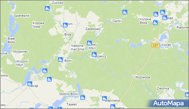 mapa Dziekcz, Dziekcz na mapie Targeo