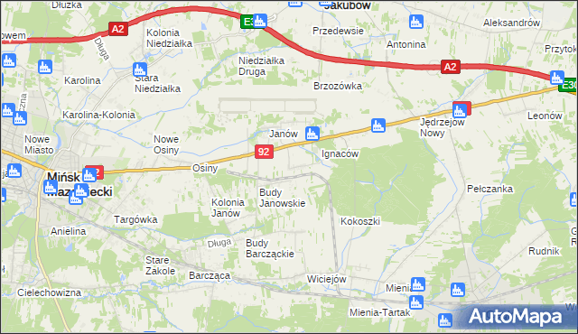 mapa Dziękowizna, Dziękowizna na mapie Targeo