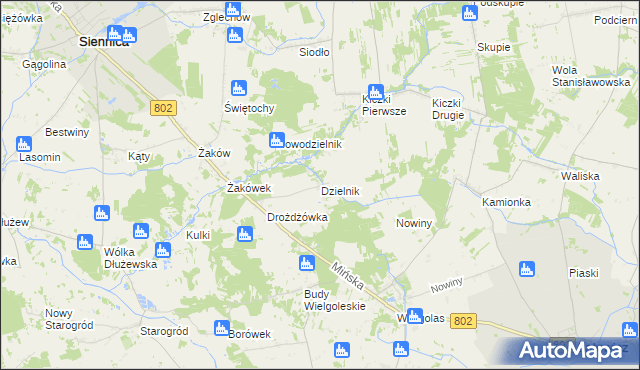 mapa Dzielnik, Dzielnik na mapie Targeo