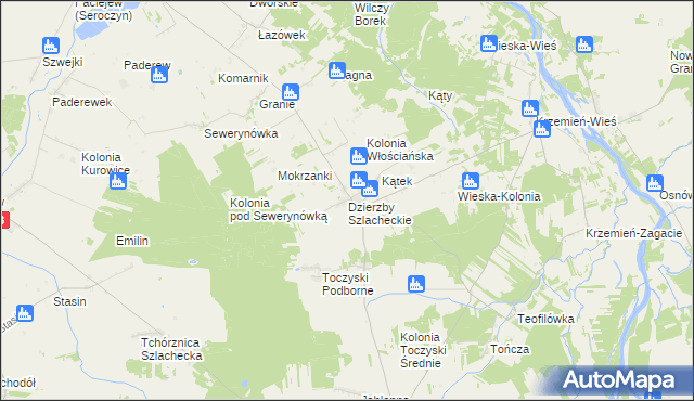 mapa Dzierzby Szlacheckie, Dzierzby Szlacheckie na mapie Targeo