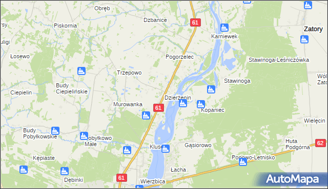 mapa Dzierżenin, Dzierżenin na mapie Targeo