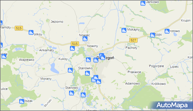 mapa Dzierzgoń, Dzierzgoń na mapie Targeo