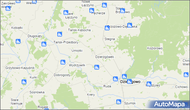 mapa Dzierzgówek gmina Dzierzgowo, Dzierzgówek gmina Dzierzgowo na mapie Targeo