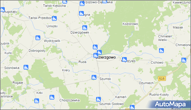 mapa Dzierzgowo, Dzierzgowo na mapie Targeo