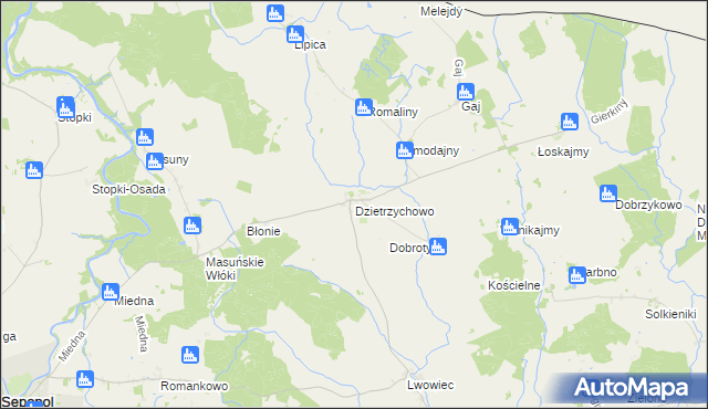 mapa Dzietrzychowo, Dzietrzychowo na mapie Targeo