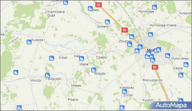 mapa Dzieżki, Dzieżki na mapie Targeo