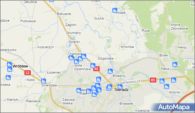 mapa Dzigorzew, Dzigorzew na mapie Targeo