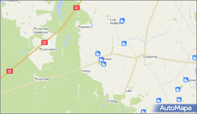 mapa Dzikowo gmina Wałcz, Dzikowo gmina Wałcz na mapie Targeo