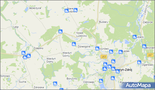 mapa Dziwogóra, Dziwogóra na mapie Targeo