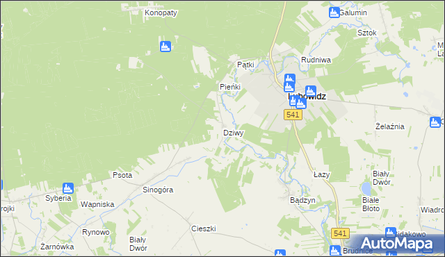 mapa Dziwy, Dziwy na mapie Targeo