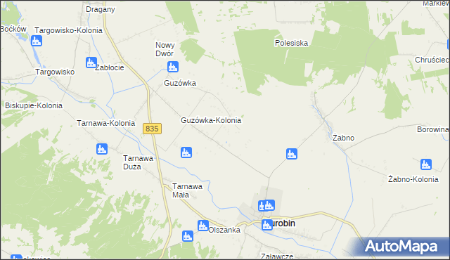 mapa Elizówka gmina Turobin, Elizówka gmina Turobin na mapie Targeo