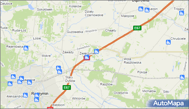 mapa Emilianów gmina Radzymin, Emilianów gmina Radzymin na mapie Targeo