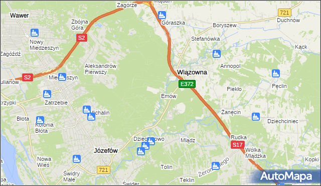 mapa Emów, Emów na mapie Targeo