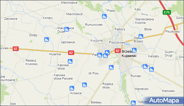 mapa Falborek, Falborek na mapie Targeo