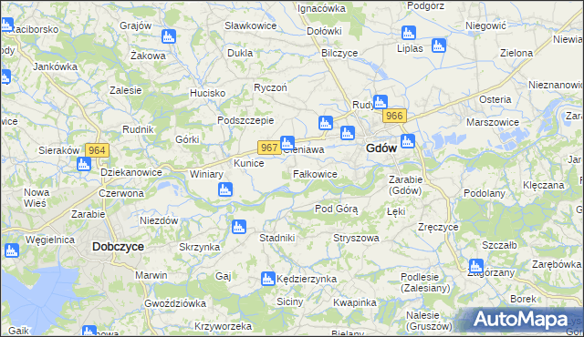 mapa Fałkowice gmina Gdów, Fałkowice gmina Gdów na mapie Targeo