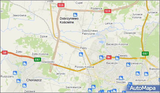 mapa Fasty, Fasty na mapie Targeo