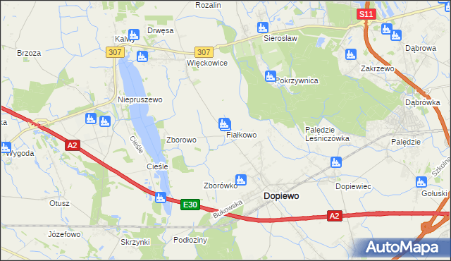 mapa Fiałkowo, Fiałkowo na mapie Targeo