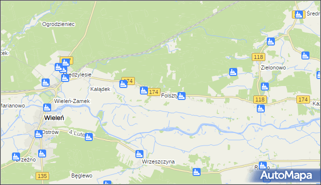 mapa Folsztyn, Folsztyn na mapie Targeo