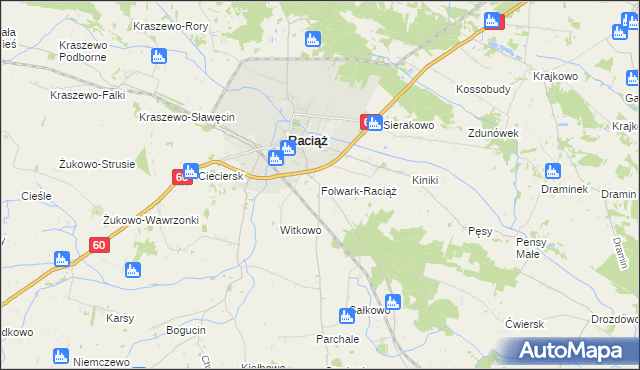 mapa Folwark-Raciąż, Folwark-Raciąż na mapie Targeo