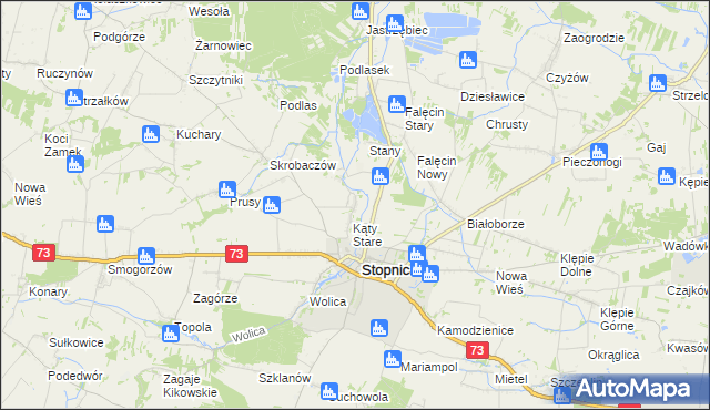 mapa Folwarki gmina Stopnica, Folwarki gmina Stopnica na mapie Targeo