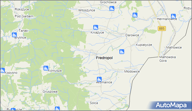 mapa Fredropol, Fredropol na mapie Targeo