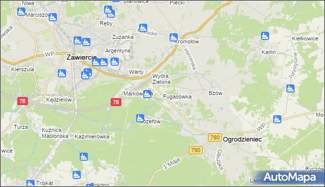 mapa Fugasówka, Fugasówka na mapie Targeo