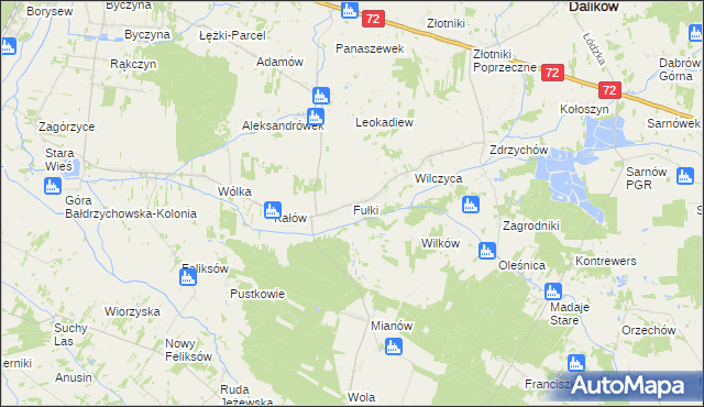 mapa Fułki, Fułki na mapie Targeo