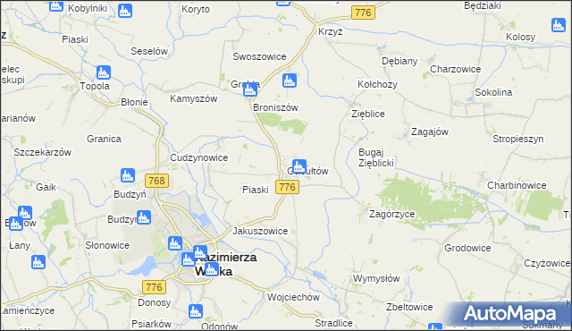 mapa Gabułtów, Gabułtów na mapie Targeo