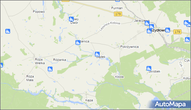 mapa Gądek, Gądek na mapie Targeo