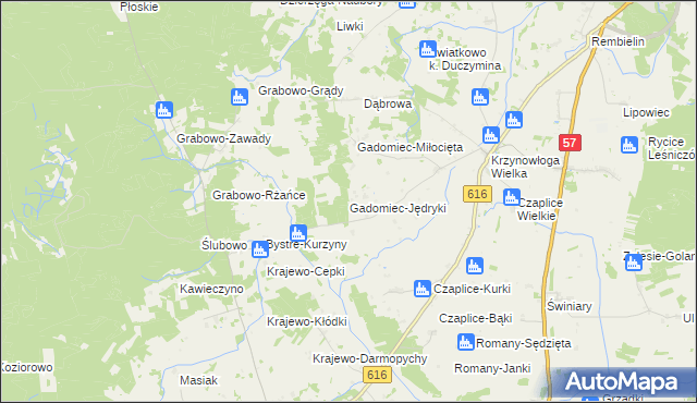 mapa Gadomiec-Jędryki, Gadomiec-Jędryki na mapie Targeo