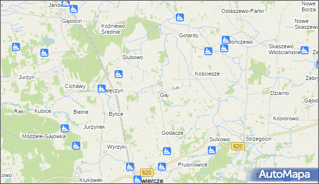 mapa Gaj gmina Świercze, Gaj gmina Świercze na mapie Targeo